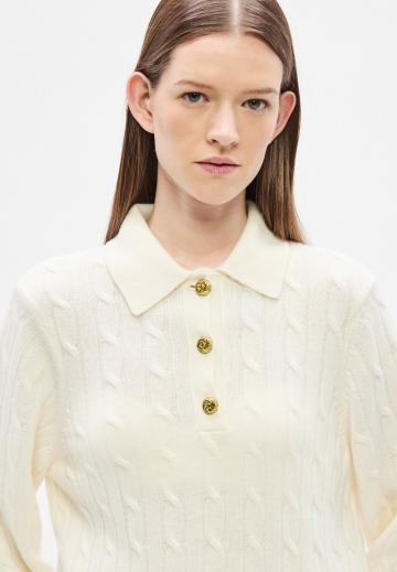 Пуловер с воротником поло