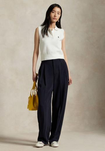 Пуловер с воротником поло