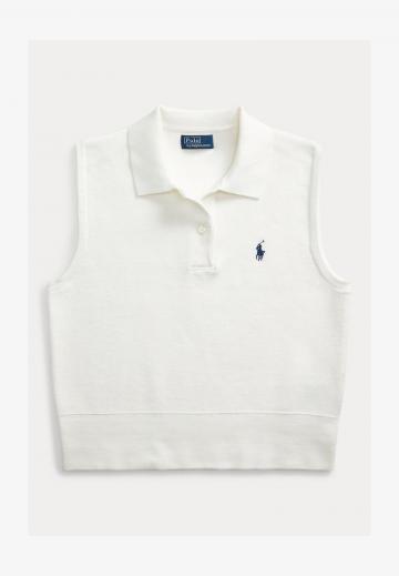 Пуловер с воротником поло