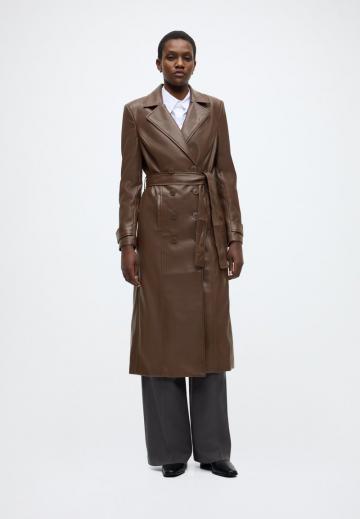 Пальто из искусственной кожи