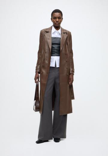 Пальто из искусственной кожи