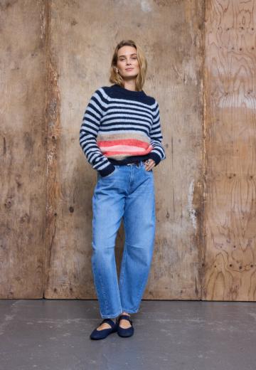 Пуловер в полоску