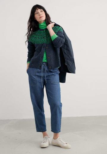 Жаккардовая вязаная кофта