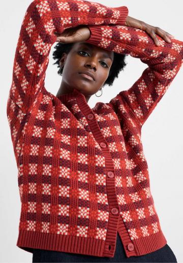 Жаккардовая вязаная кофта