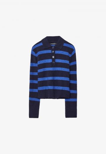 Пуловер с воротником поло