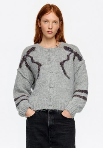 Жаккардовая вязаная кофта