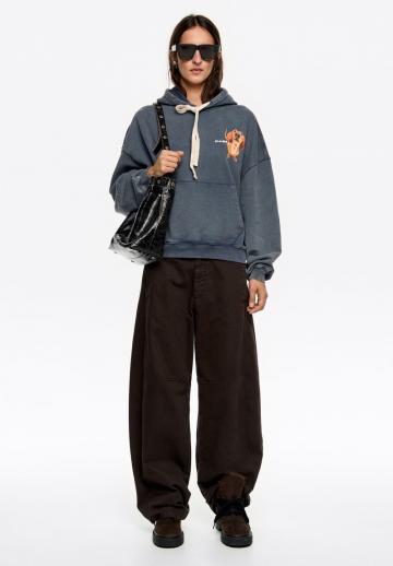 Пуловер с капюшоном