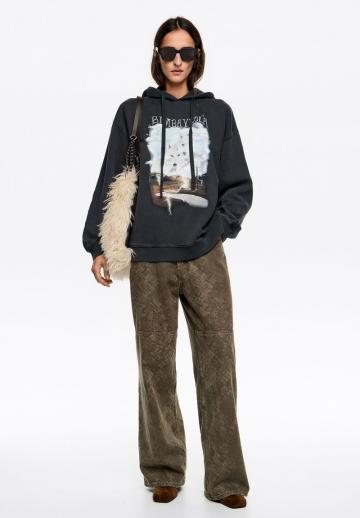 Пуловер с капюшоном