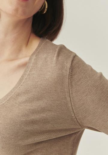 Пуловер с рукавом три четверти