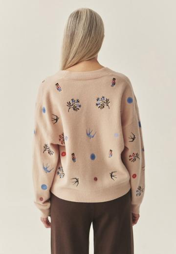 Жаккардовая вязаная кофта