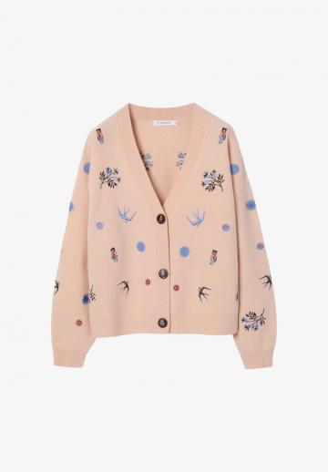 Жаккардовая вязаная кофта