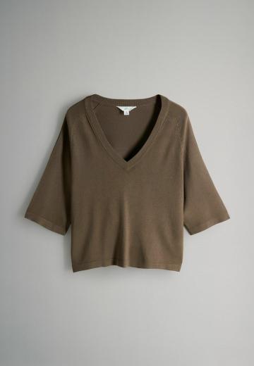 Пуловер с рукавом три четверти