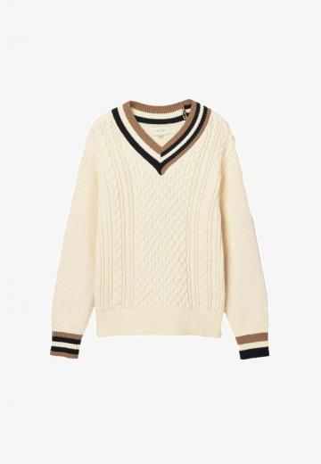 Пуловер с вырезом V