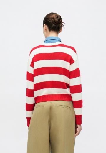 Пуловер с вырезом V