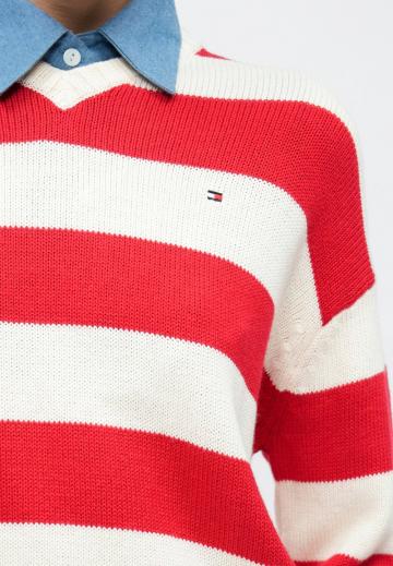 Пуловер с вырезом V