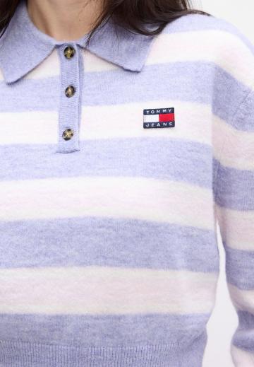 Пуловер с воротником поло