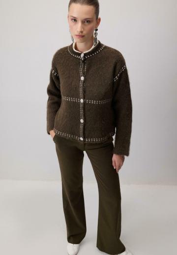 Жаккардовая вязаная кофта