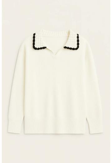 Пуловер с вырезом V