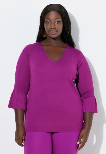 Пуловер с рукавом три четверти