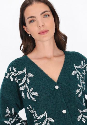 Жаккардовая вязаная кофта