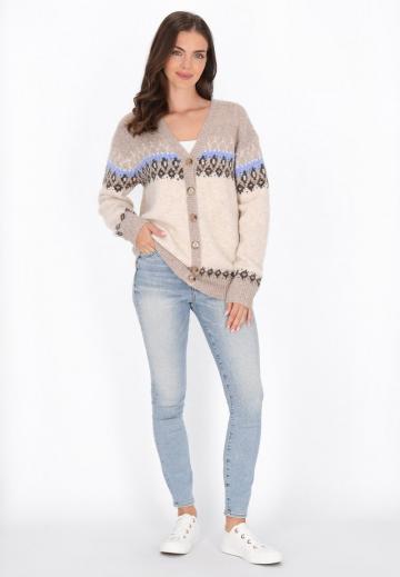 Жаккардовая вязаная кофта