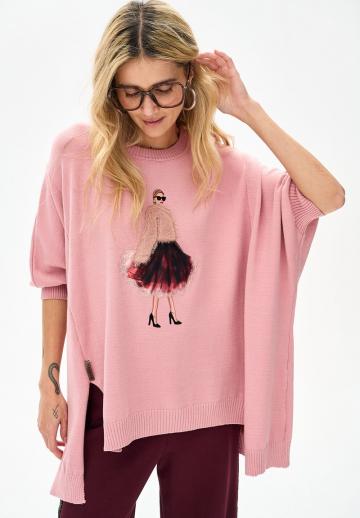 Пуловер с рукавом три четверти