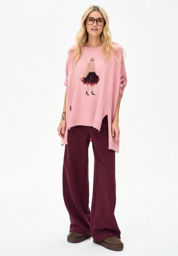 Пуловер с рукавом три четверти