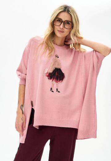 Пуловер с рукавом три четверти