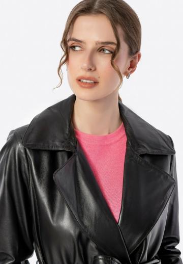 Кожаное пальто