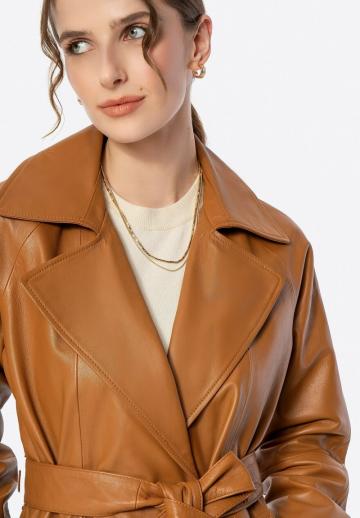 Кожаное пальто