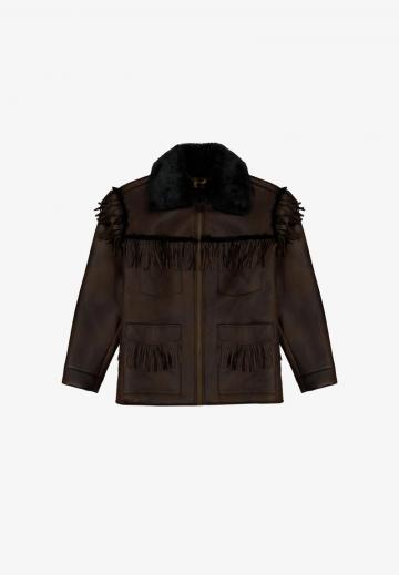 Пальто из искусственной кожи