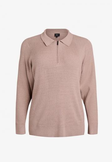 Пуловер с воротником поло