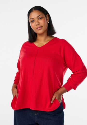 Пуловер с вырезом V