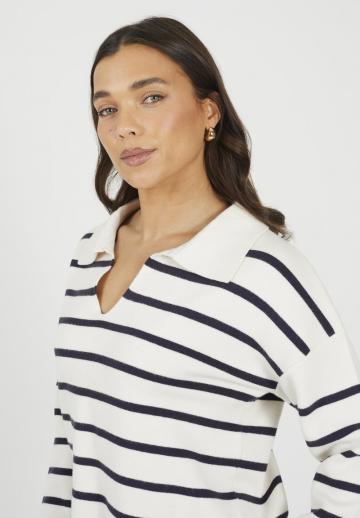 Пуловер в полоску