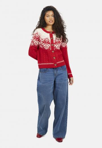 Жаккардовая вязаная кофта