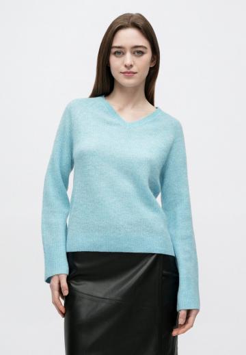Пуловер с вырезом V