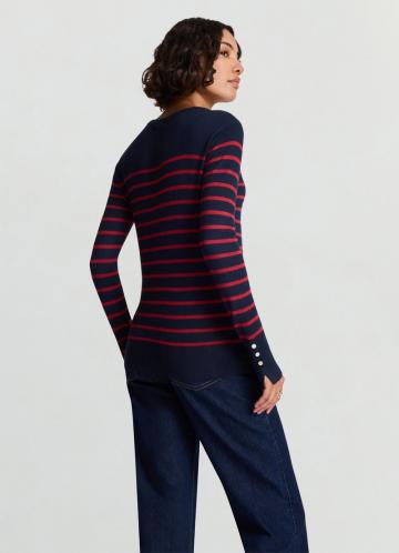 Пуловер в полоску