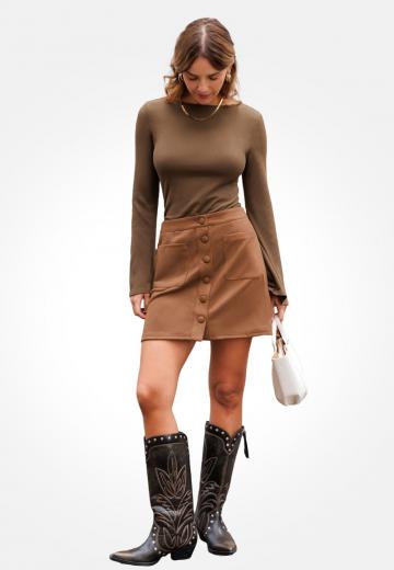 Юбка с накладными карманами