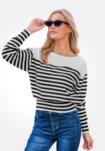 Пуловер в полоску