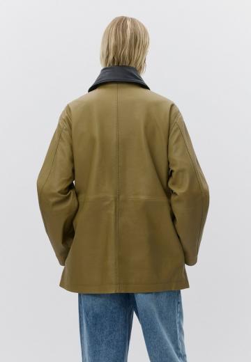 Пальто из искусственной кожи