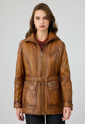 Пальто из искусственной кожи