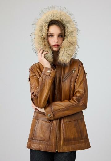 Пальто из искусственной кожи