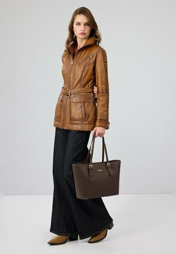 Пальто из искусственной кожи