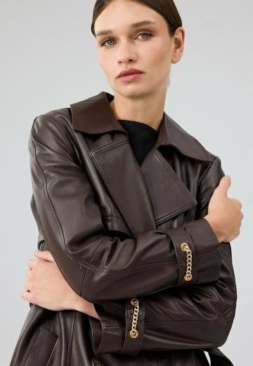 Кожаное пальто