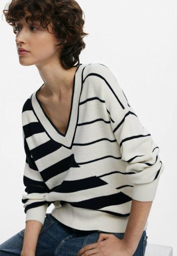 Пуловер в полоску