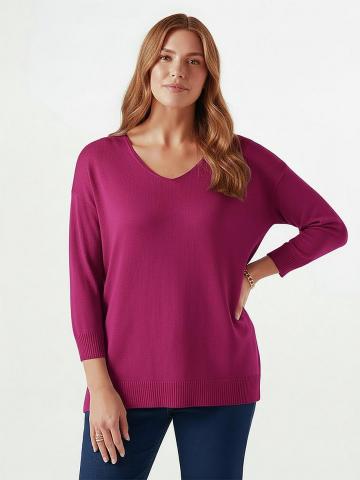 Пуловер с вырезом V