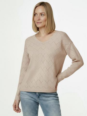 Пуловер с вырезом V