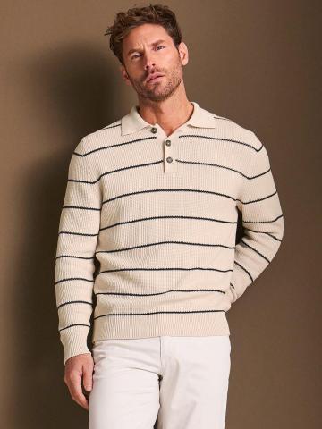 Пуловер с воротником поло