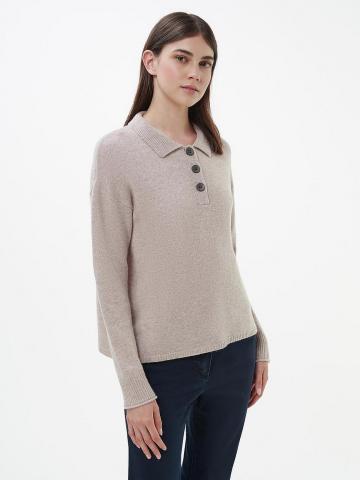 Пуловер с воротником поло