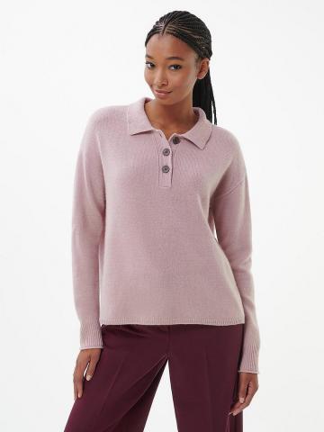 Пуловер с воротником поло